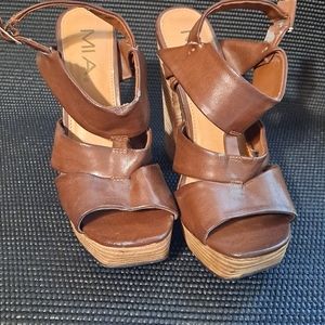 Brown platform sandals